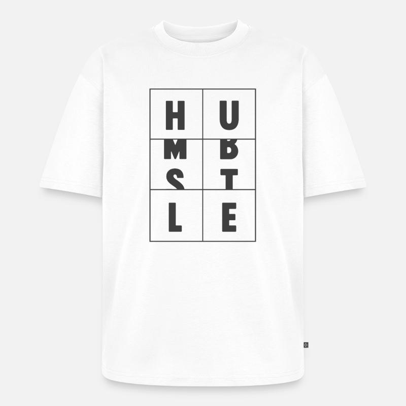 Bescheidener Hustle-Unternehmer Geschäftsmann Geschäftsmann Geschäftsmann - Unisex Premium Oversized Bio T-Shirt - Weiß