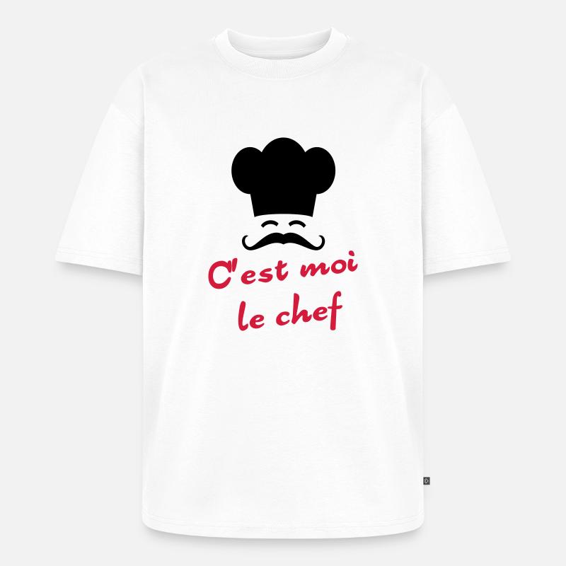 C'est moi le chef - Unisex Premium Oversized Bio T-Shirt - Weiß