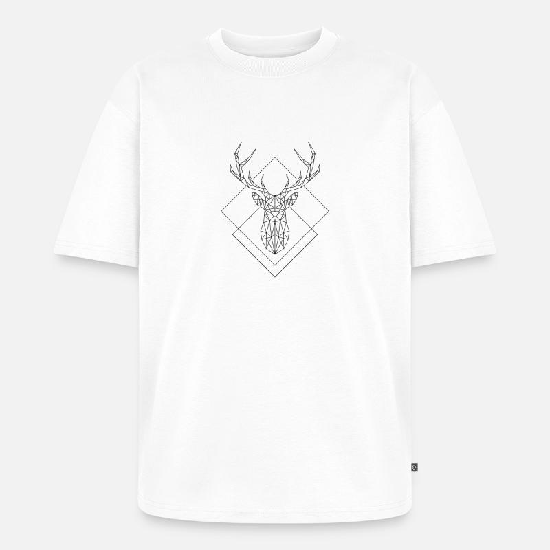 Polygon Hirsch - Unisex Premium Oversized Bio T-Shirt - Weiß