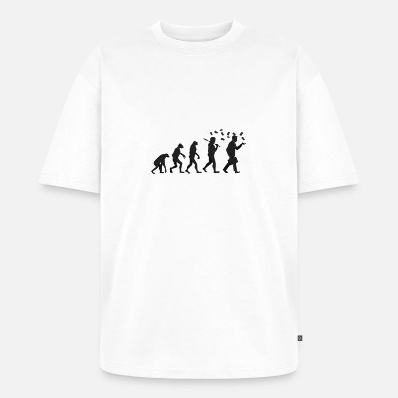 Evolution - Capitalist - Gift - Unisex Premium Oversized Organic T-Shirt - white