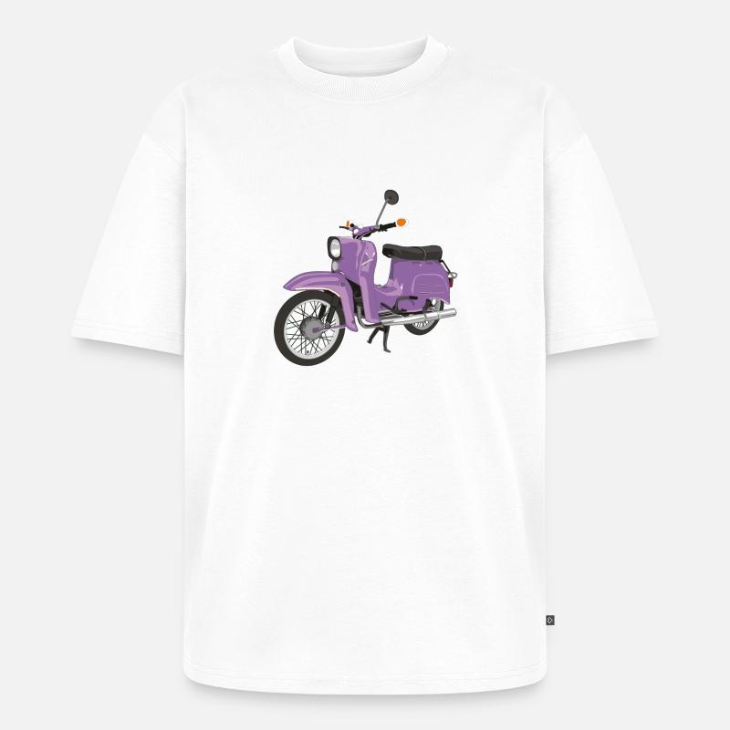 Schwalbe in Flieder - Unisex Premium Oversized Bio T-Shirt - Weiß