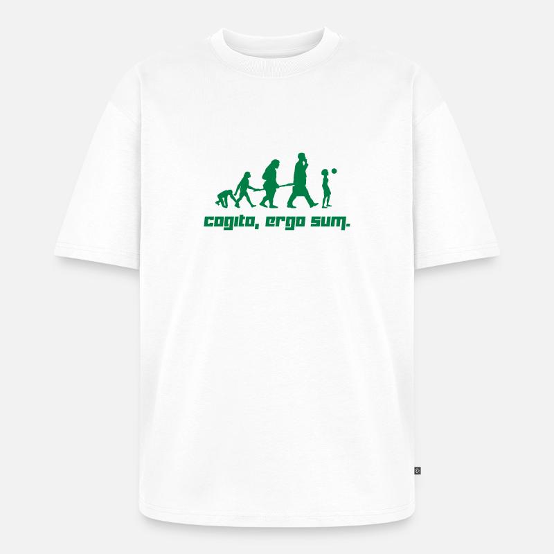 Cogito, ergo sum. (Vector) - Maglietta ecologica premium oversize unisex - bianco
