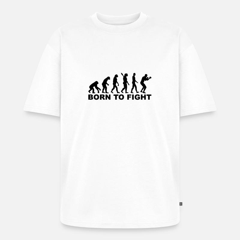 Boxing Evolution - Unisex Premium Oversized Organic T-Shirt - white