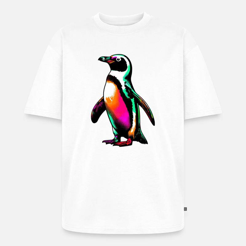 Pinguin - Unisex Premium Oversized Bio T-Shirt - Weiß