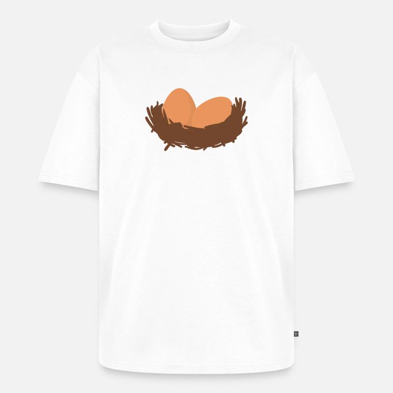 Eier Nest Egg Easter - Unisex Premium Oversized Bio T-Shirt - Weiß