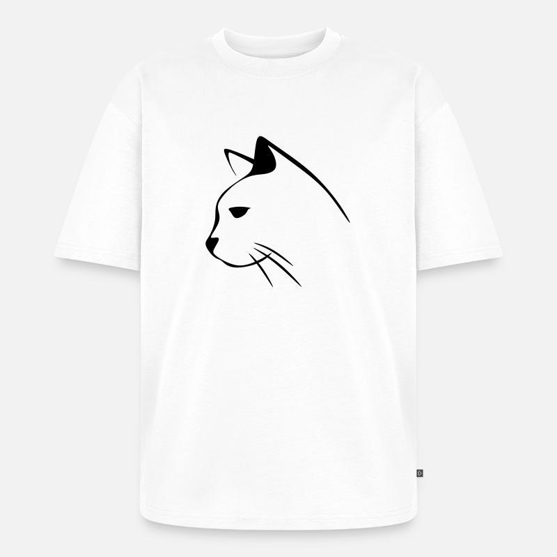 Katzengesicht - Unisex Premium Oversized Bio T-Shirt - Weiß