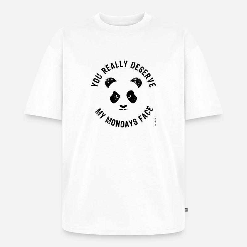 Visage du lundi - T-shirt Premium bio oversize Unisexe - blanc