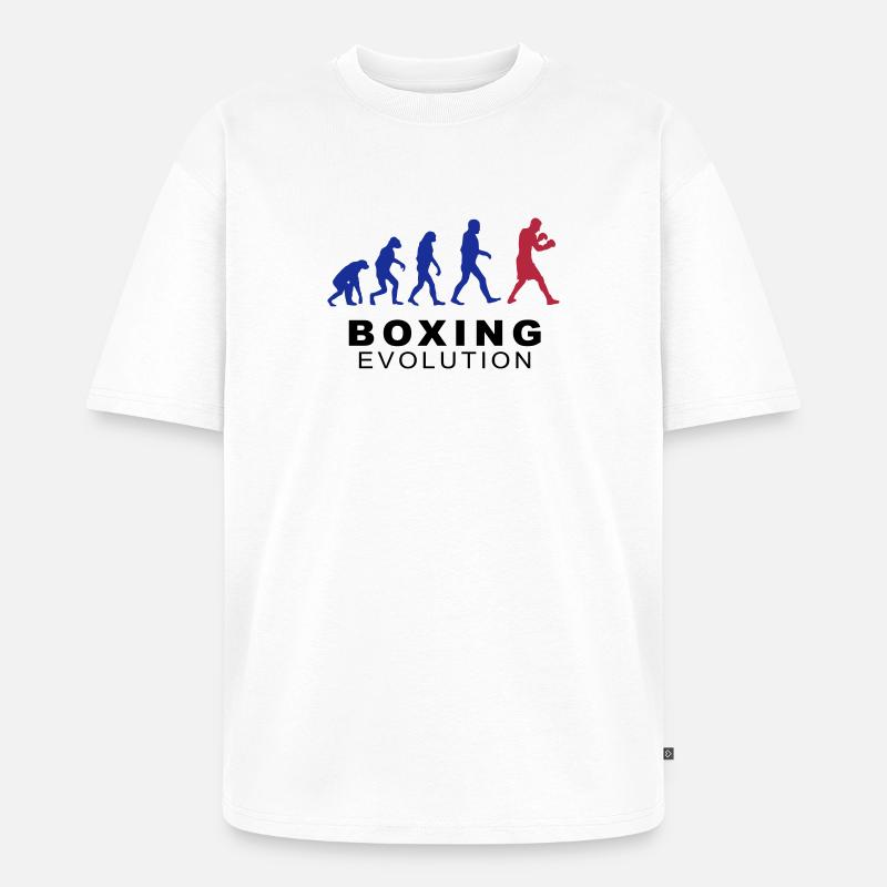Boxing evolution - Unisex Premium Oversized Organic T-Shirt - white