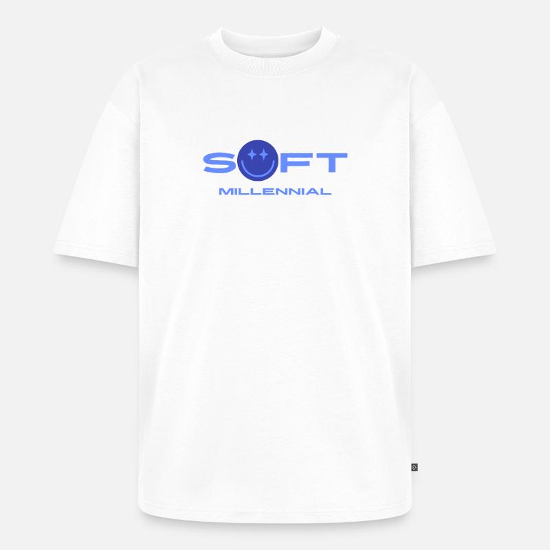 Soft Millennial Logo - T-shirt Premium bio oversize Unisexe - blanc