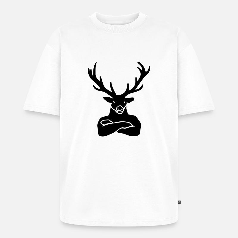Platzhirsch - Unisex Premium Oversized Bio T-Shirt - Weiß