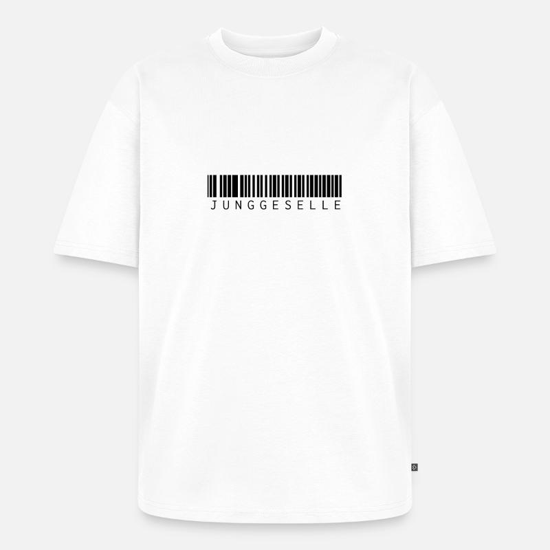 Junggeselle Barcode - Unisex Premium Oversized Bio T-Shirt - Weiß