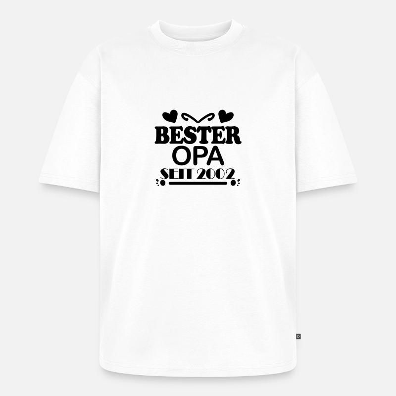 Bester Opa seit 2002 - Unisex Premium Oversized Bio T-Shirt - Weiß