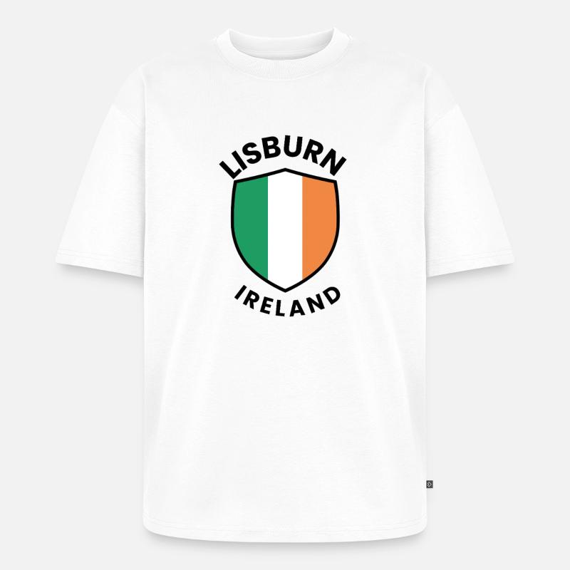 Drapeau d’Irlande de Lisburn - T-shirt Premium bio oversize Unisexe - blanc