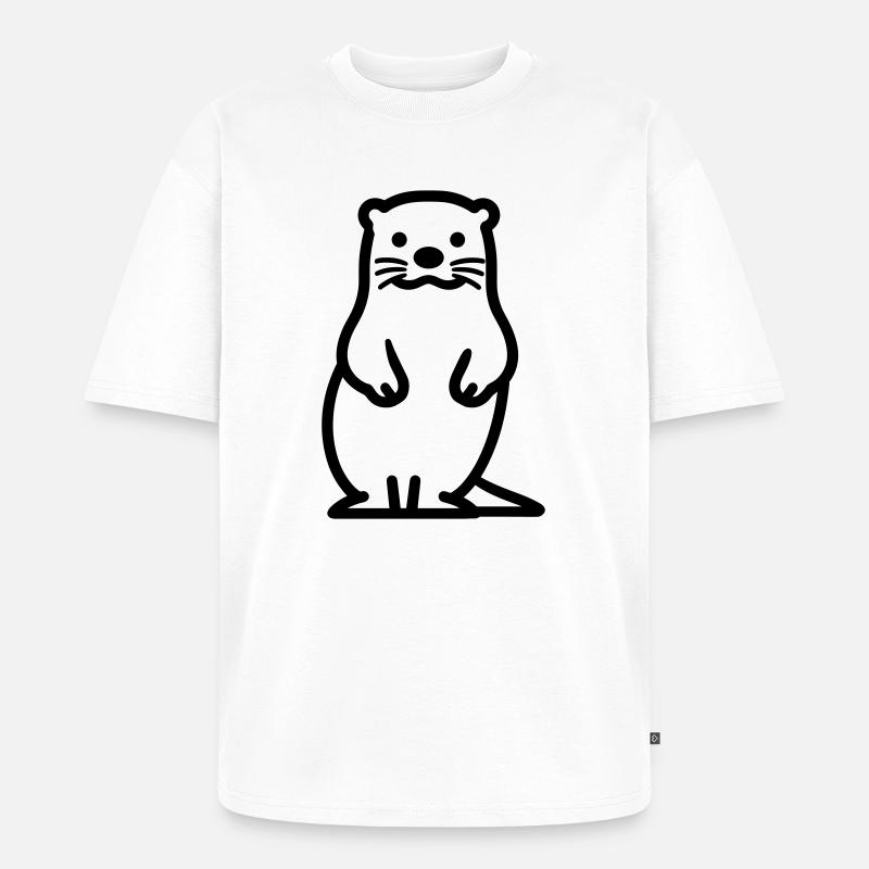 Otter - Unisex Premium Oversized Bio T-Shirt - Weiß