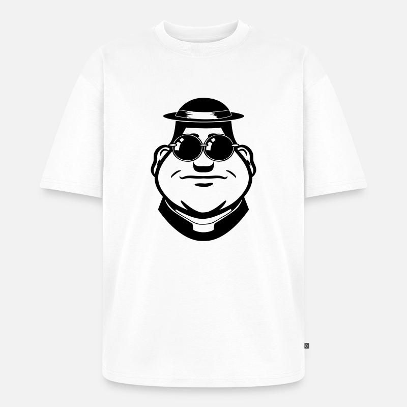 Lunettes de soleil visage pasteur - T-shirt Premium bio oversize Unisexe - blanc
