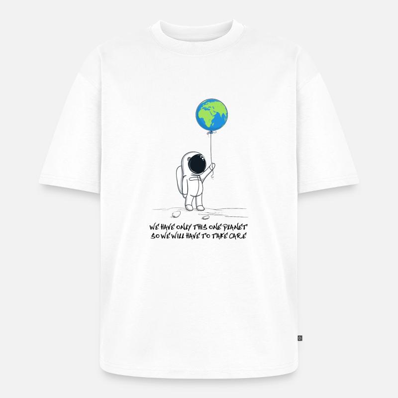 one planet - Unisex Premium Oversized Bio T-Shirt - Weiß