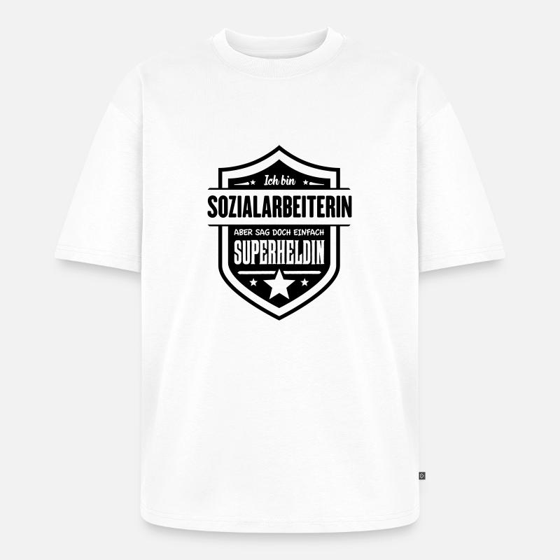 Super Sozialarbeiterin - Unisex Premium Oversized Bio T-Shirt - Weiß
