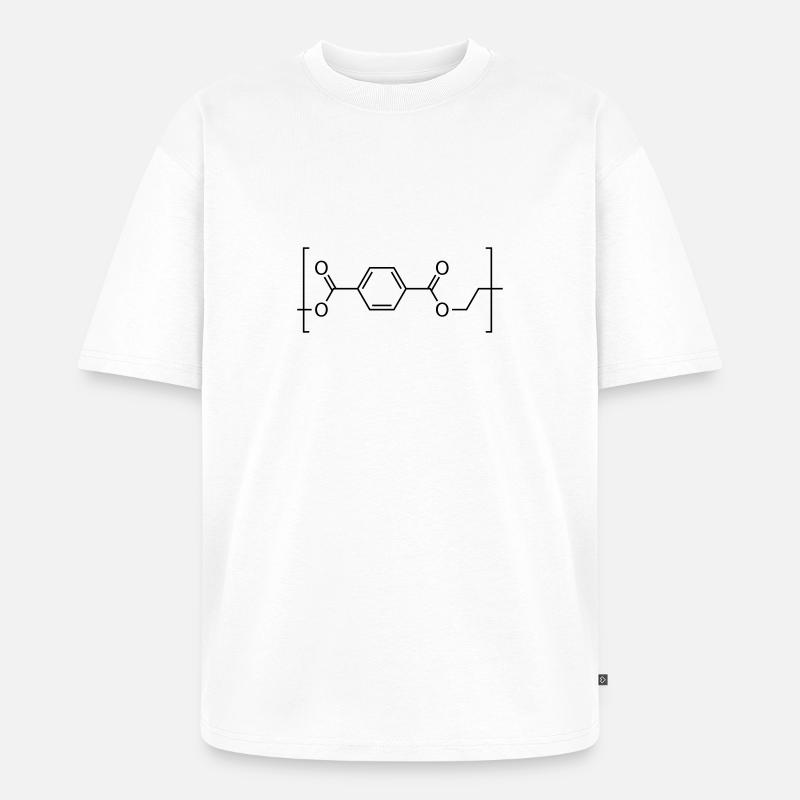 Molécule de polyéthylène téréphtalate (PET). - T-shirt Premium bio oversize Unisexe - blanc