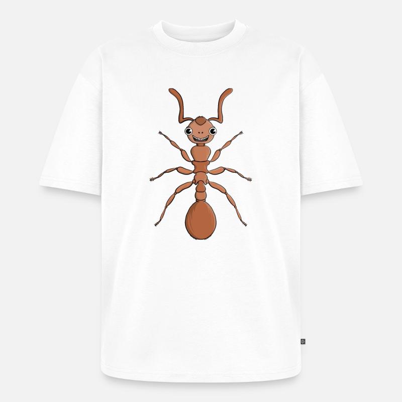 Umarme eine Ameise - Unisex Premium Oversized Bio T-Shirt - Weiß