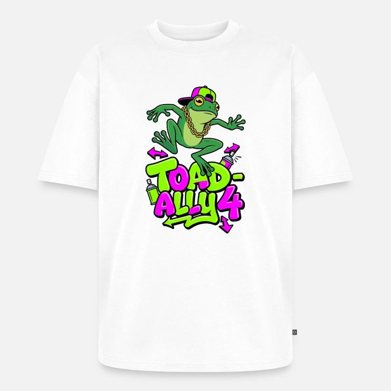 Toad-Ally 4 Cool Toad - Unisex Premium Oversized Organic T-Shirt - white