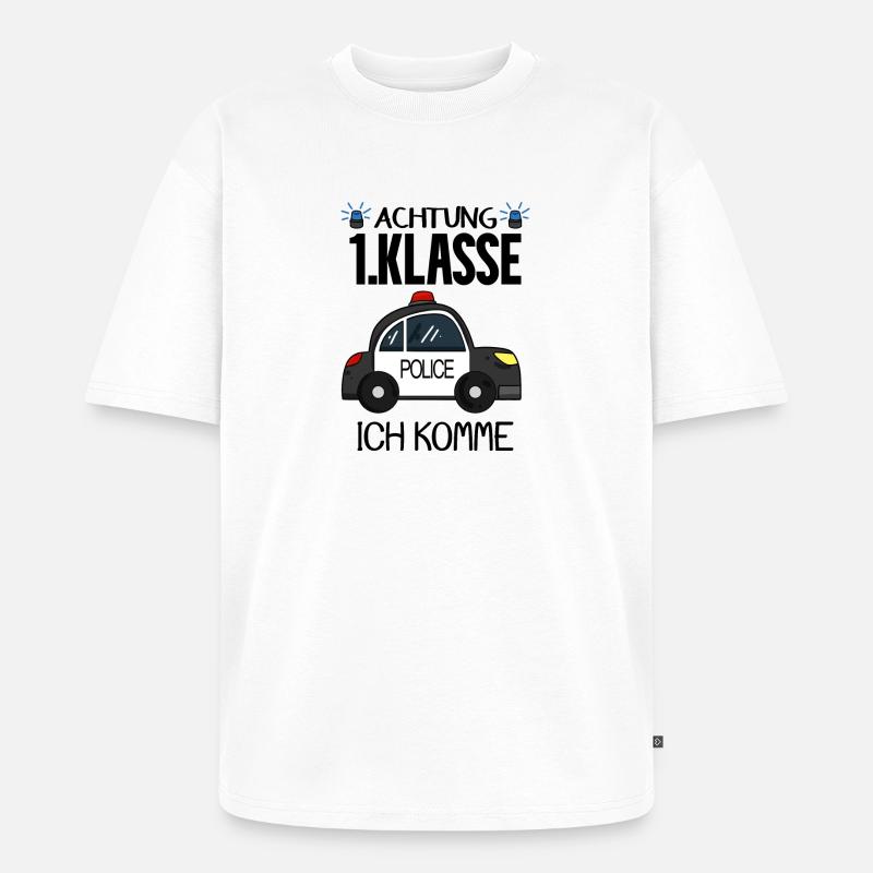 Einschulung Erste Klasse Junge - Unisex Premium Oversized Bio T-Shirt - Weiß