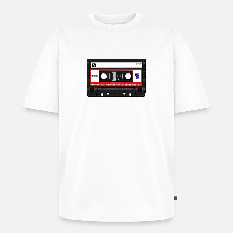 compact cassette - Unisex Premium Oversized Bio T-Shirt - Weiß