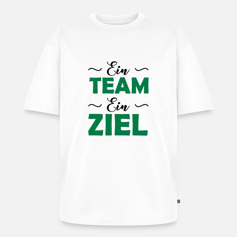 ein_team_ein_ziel_2 - Unisex Premium Oversized Bio T-Shirt - Weiß