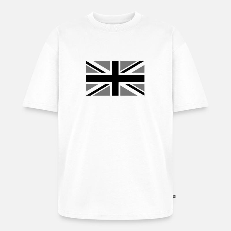 union jack - Unisex Premium Oversized Organic T-Shirt - white