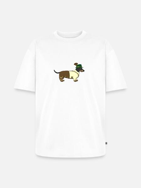 Teckel Bavière - T-shirt Premium bio oversize Unisexe - blanc