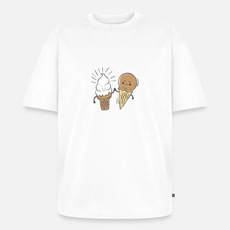 Beste Freunde - Eis - Unisex Premium Oversized Bio T-Shirt - Weiß