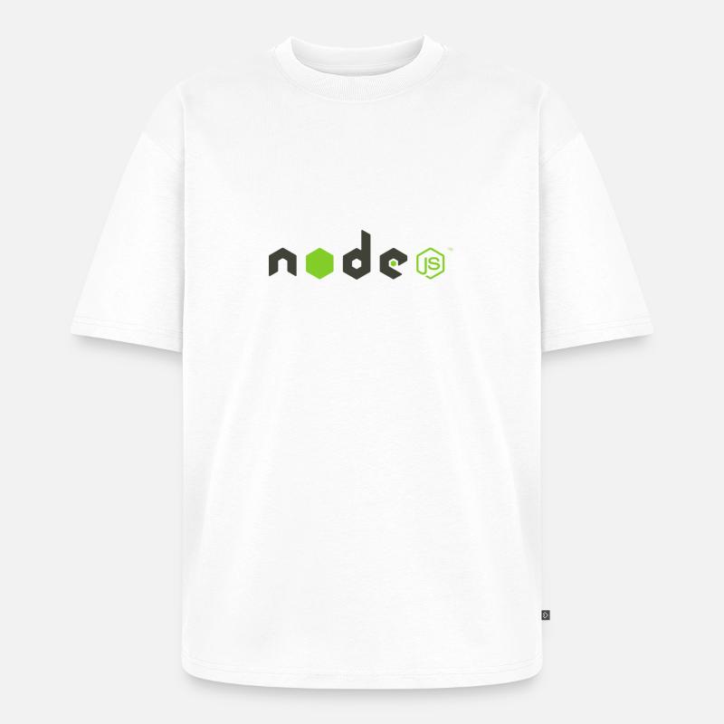 Node JS - Unisex Premium Oversized Bio T-Shirt - Weiß