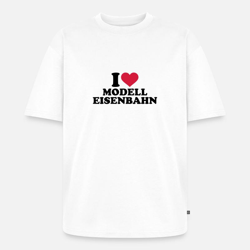 Modelleisenbahn - Unisex Premium Oversized Bio T-Shirt - Weiß