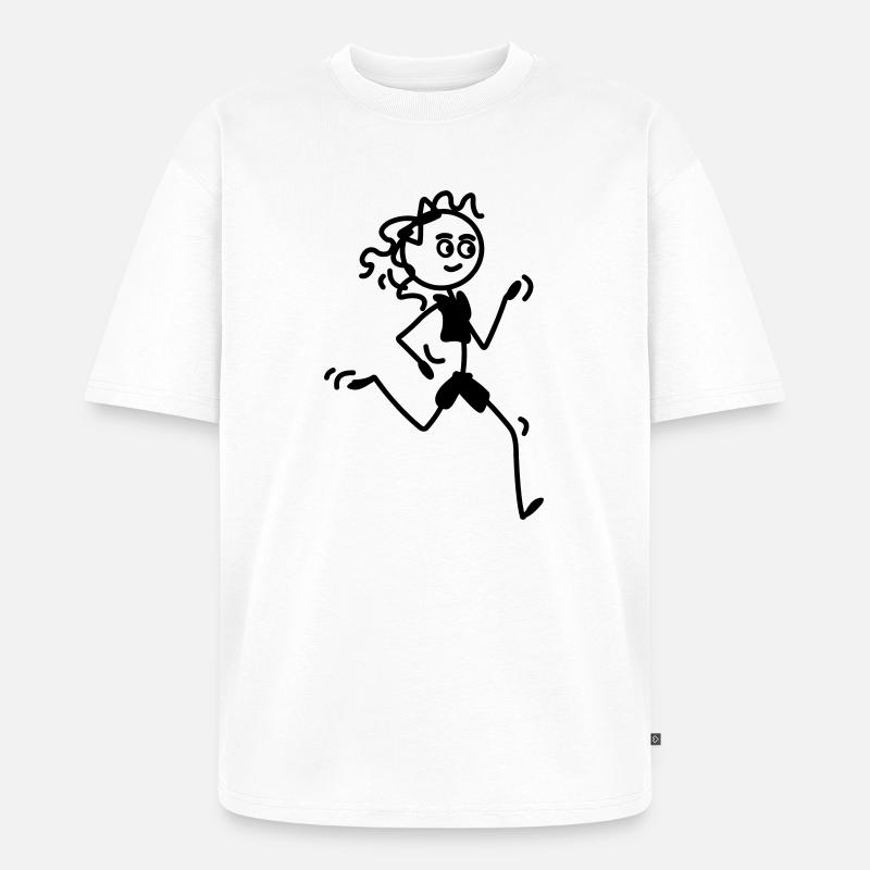 Läuferin Mädchen oder Frau - Unisex Premium Oversized Bio T-Shirt - Weiß
