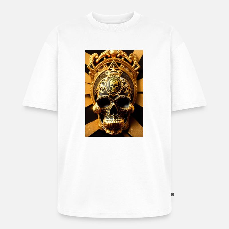 Maya-Schädel - Unisex Premium Oversized Bio T-Shirt - Weiß