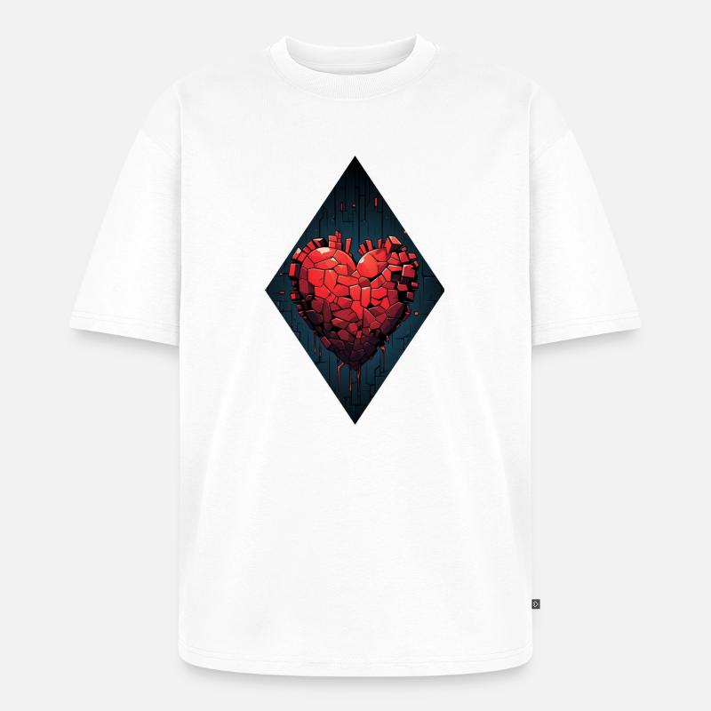 Wiedergeburt eines Herzens - Unisex Premium Oversized Bio T-Shirt - Weiß