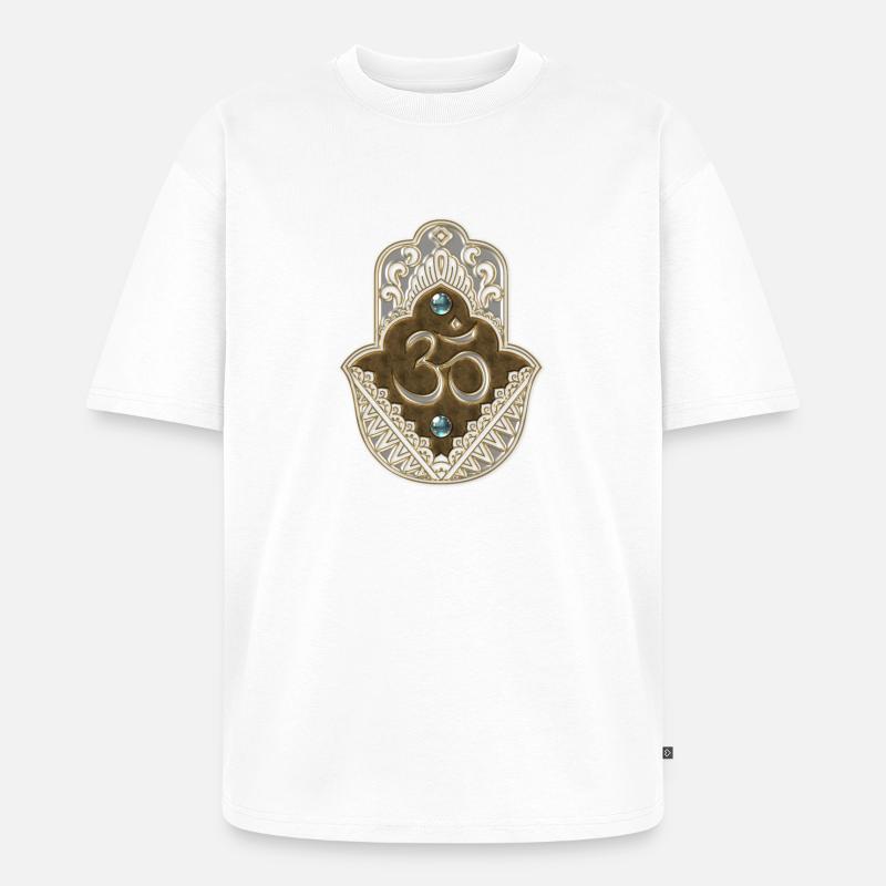 Das elegante Ohm-Zeichen. - Unisex Premium Oversized Bio T-Shirt - Weiß