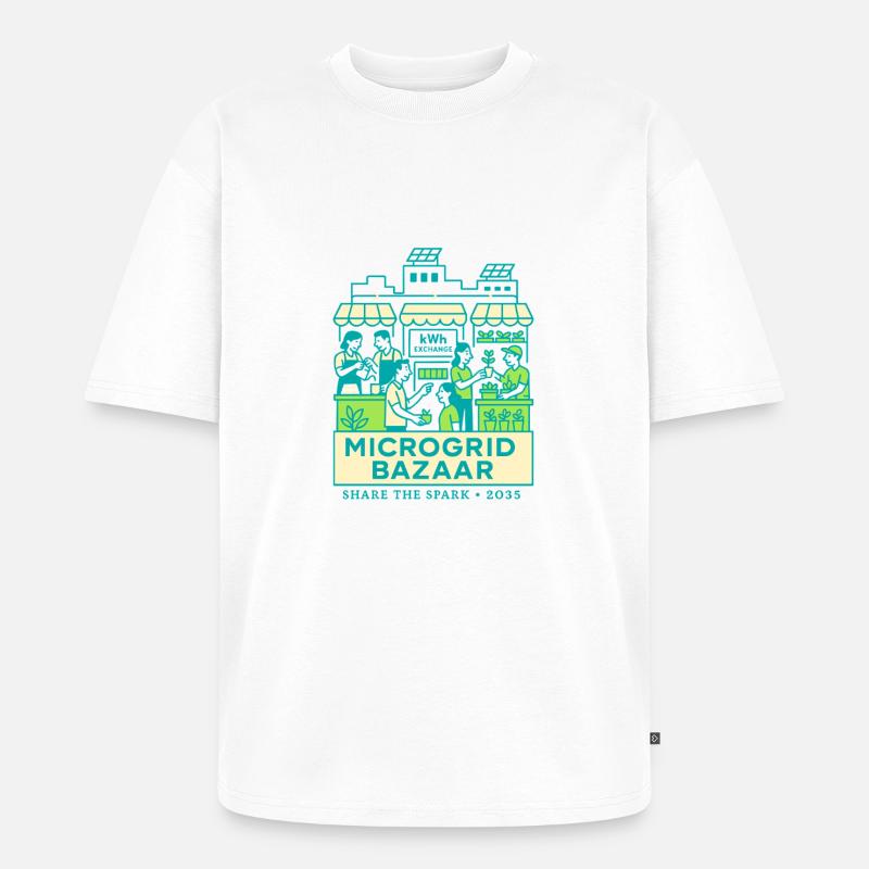 Microgrid Bazaar - Unisex Premium Oversized Bio T-Shirt - Weiß