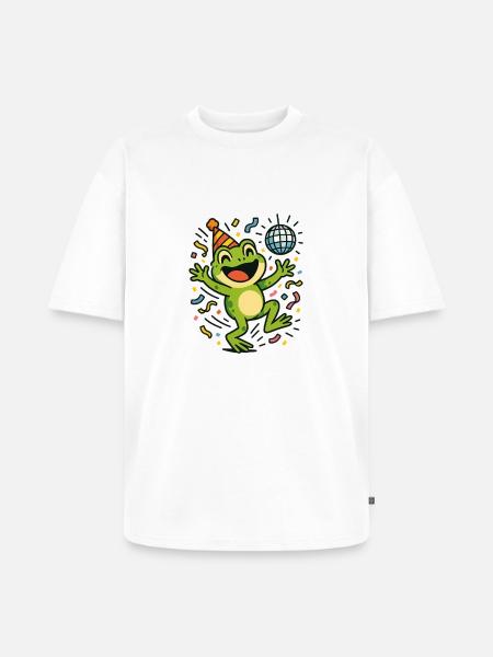 Party Frog - Unisex Premium Oversized Organic T-Shirt - white