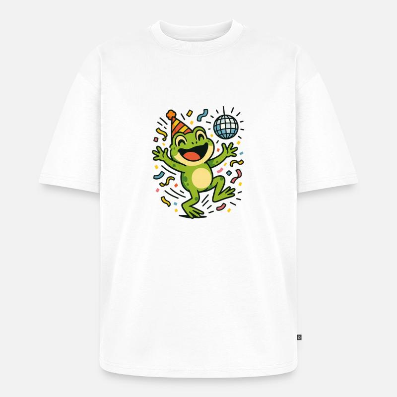 Party Frog - Unisex Premium Oversized Organic T-Shirt - white