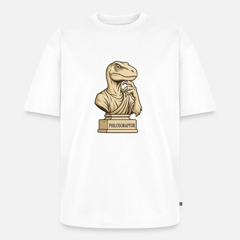 Philosoraptor - Unisex Premium Oversized Bio T-Shirt - Weiß