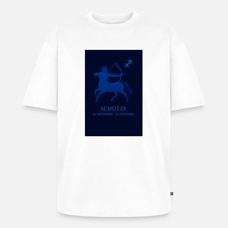 Sternzeichen Schütze mit Bogen & Sternbild - Unisex Premium Oversized Bio T-Shirt - Weiß