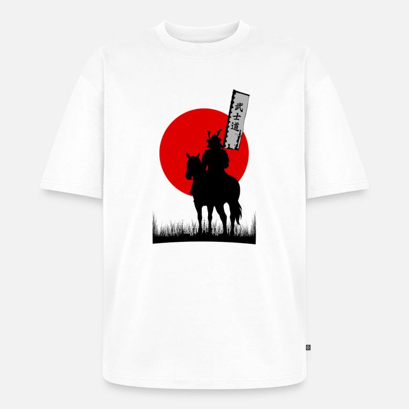 BUSHIDO, SAMURAI-KRIEGER-CODE | 8K SAUBERE SILHOUTTE - Unisex Premium Oversized Bio T-Shirt - Weiß
