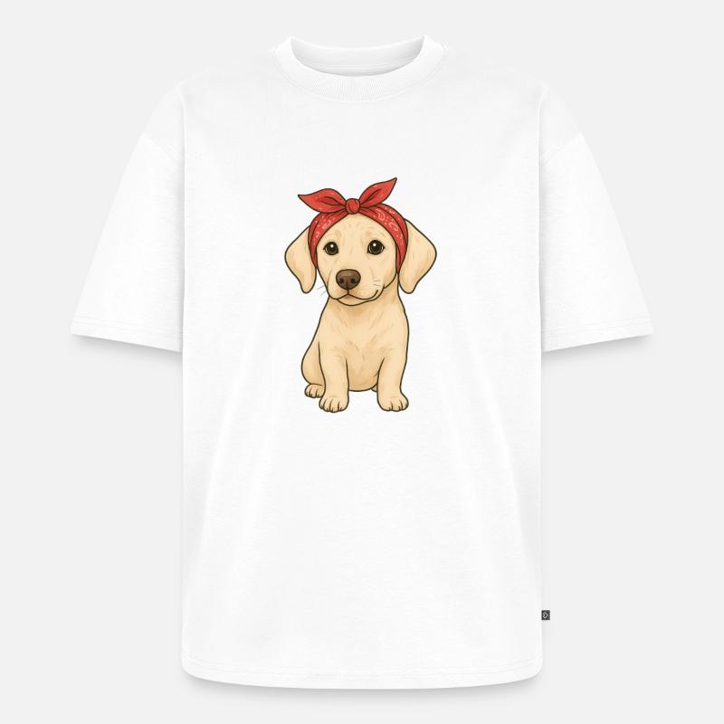 Little Labrador - Unisex Premium Oversized Organic T-Shirt - white
