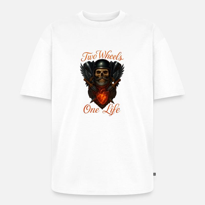 Zwei Räder, Ein Leben - Unisex Premium Oversized Bio T-Shirt - Weiß