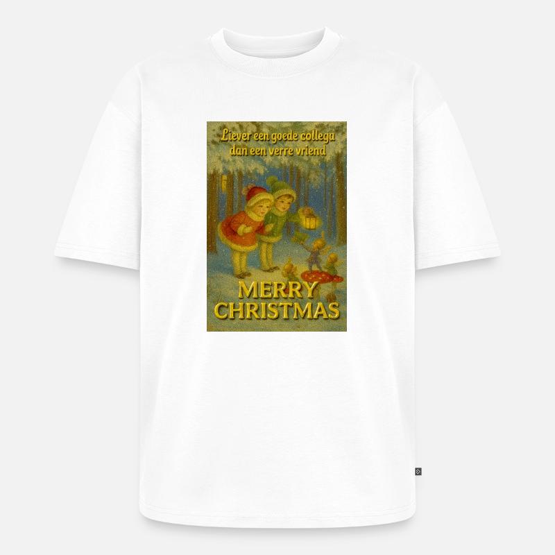 Weihnachtskollektion: Freundschaft über Distanz - Unisex Premium Oversized Bio T-Shirt - Weiß
