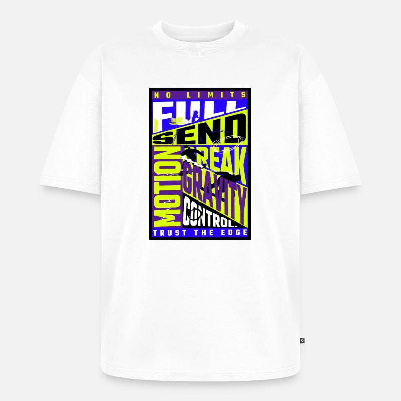 Snowboarding Design – Freestyle Gravity Control - Unisex Premium Oversized Bio T-Shirt - Weiß