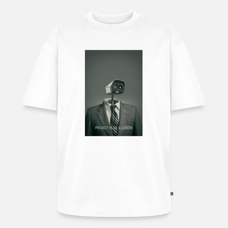 Privacy Is An Illusion Poster Minimal - Unisex Premium Oversized Bio T-Shirt - Weiß
