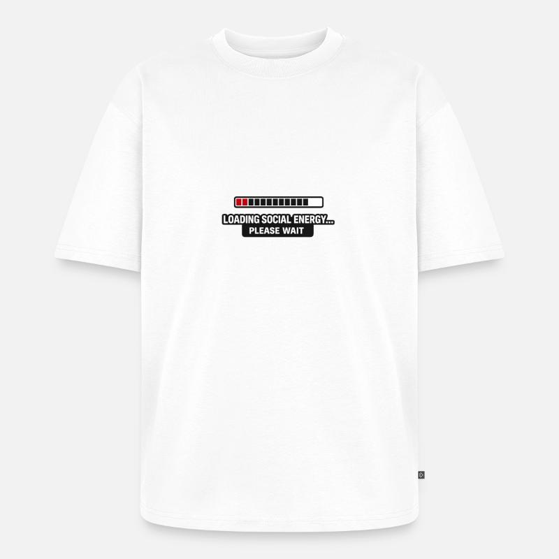Soziale Energie wird geladen - Unisex Premium Oversized Bio T-Shirt - Weiß