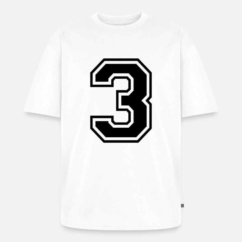 Nummer 3 - Unisex Premium Oversized Bio T-Shirt - Weiß