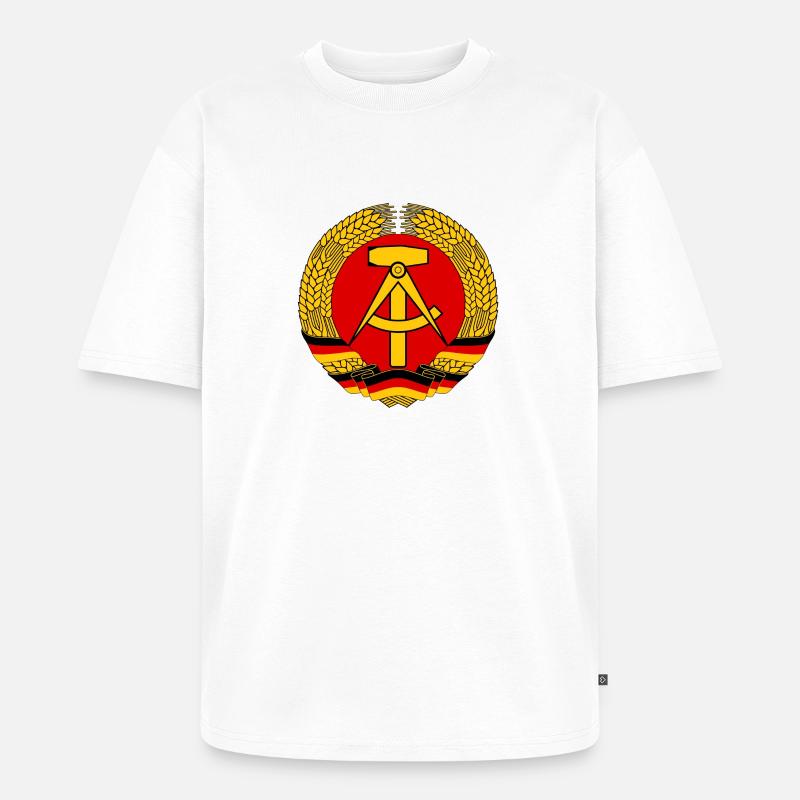 DDR-Logo - Unisex Premium Oversized Bio T-Shirt - Weiß